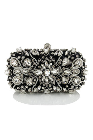 Rhinestone Sparkly Black Party Torba na sprzęgło